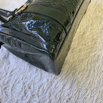 Gucci 深绿色漆皮 Microguccissima 手提包（二手） 