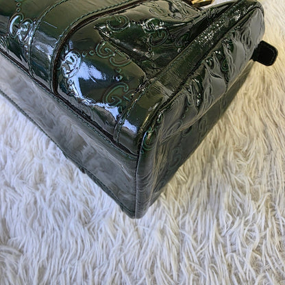 Gucci 深绿色漆皮 Microguccissima 手提包（二手） 