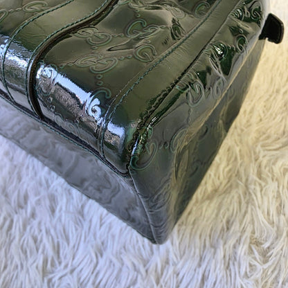 Gucci 深绿色漆皮 Microguccissima 手提包（二手） 