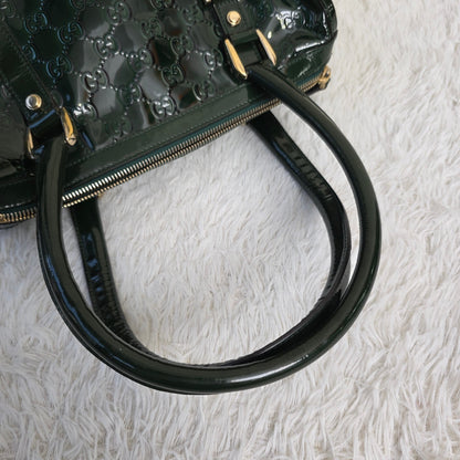 Gucci 深绿色漆皮 Microguccissima 手提包（二手） 