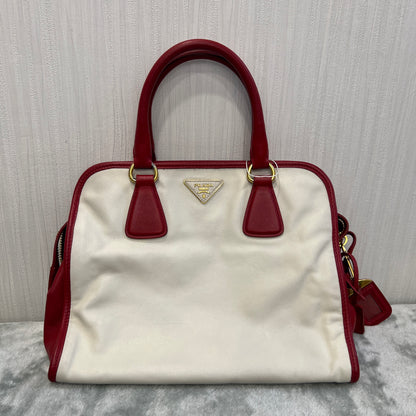 Prada Canvas Bauletto Bag (Pre-owned)
