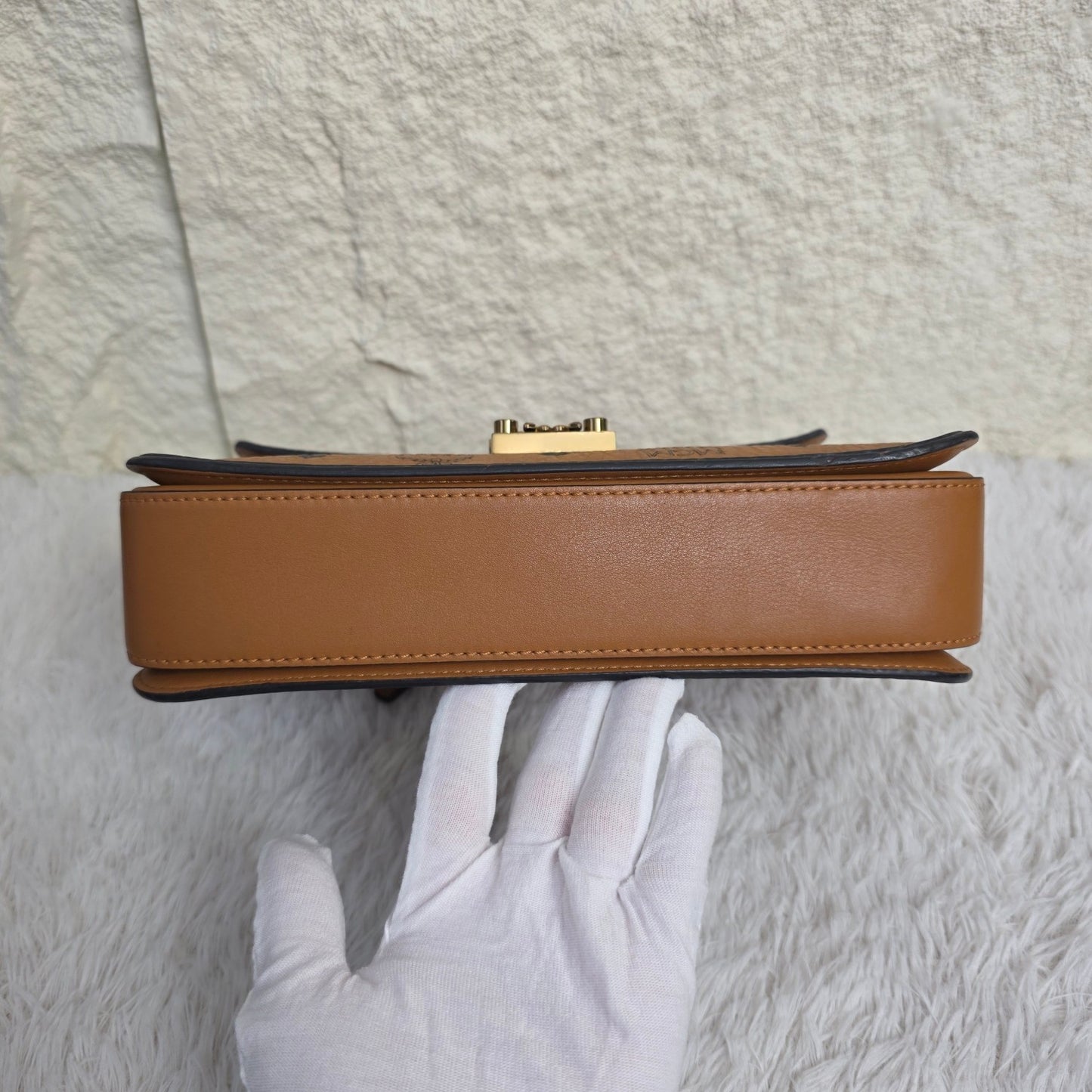 MCM Cognac Visetos Tracy Shoulder Bag (Pre-owned)