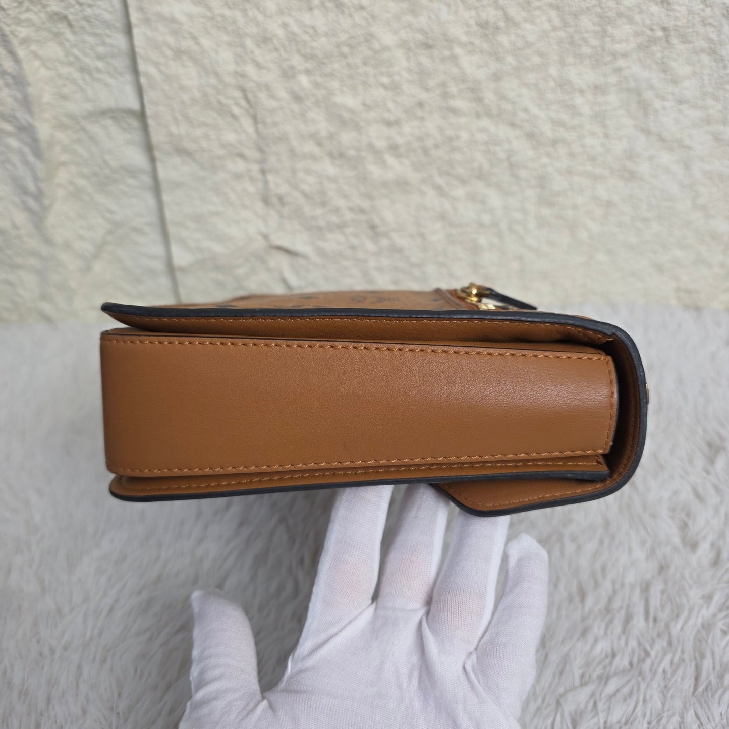 MCM Cognac Visetos Tracy Shoulder Bag (Pre-owned)