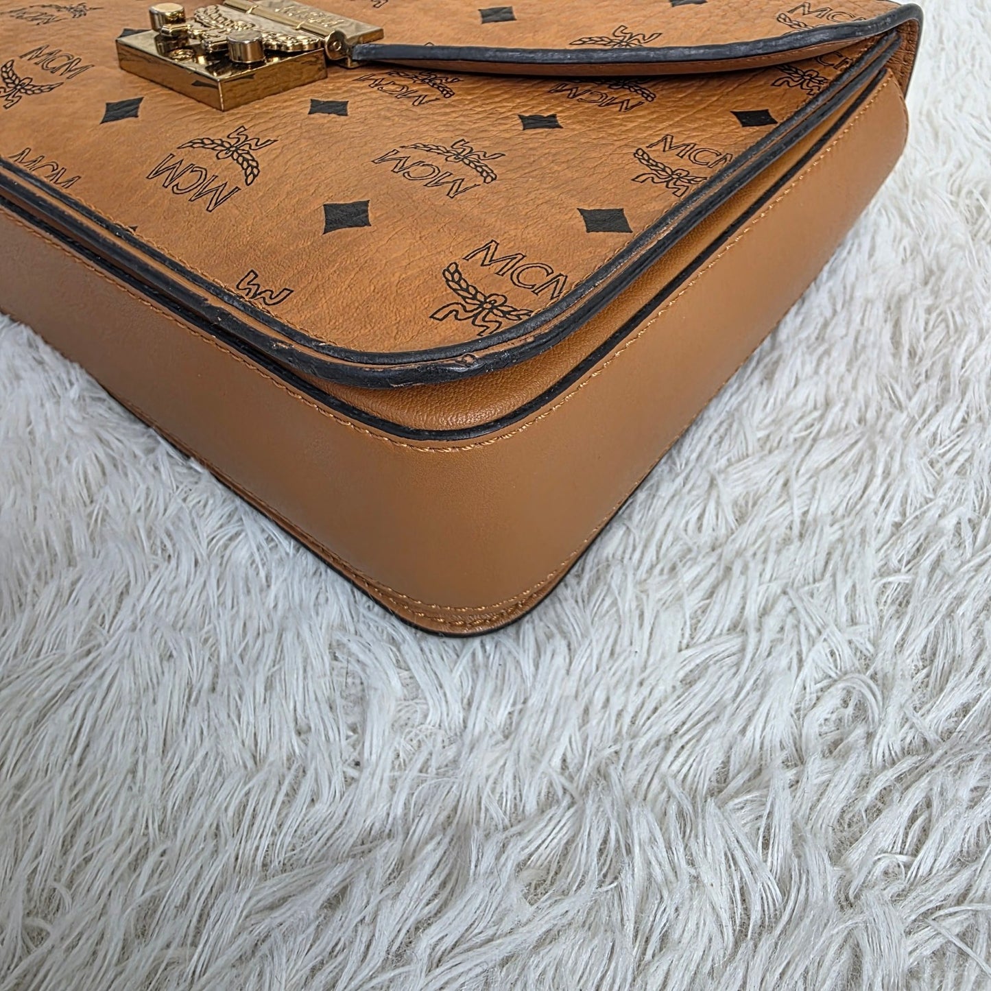 MCM Cognac Visetos Tracy Shoulder Bag (Pre-owned)