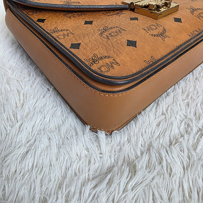 MCM Cognac Visetos Tracy Shoulder Bag (Pre-owned)