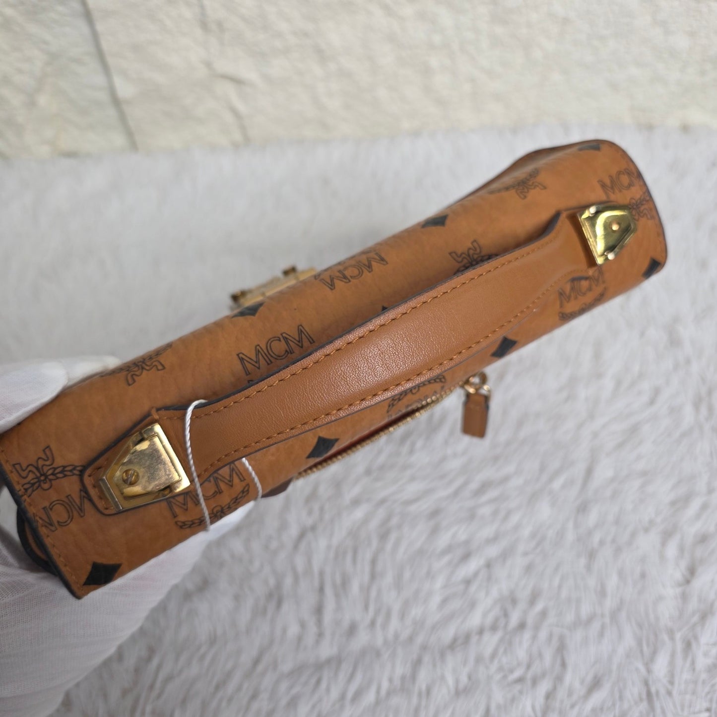 MCM Cognac Visetos Tracy Shoulder Bag (Pre-owned)