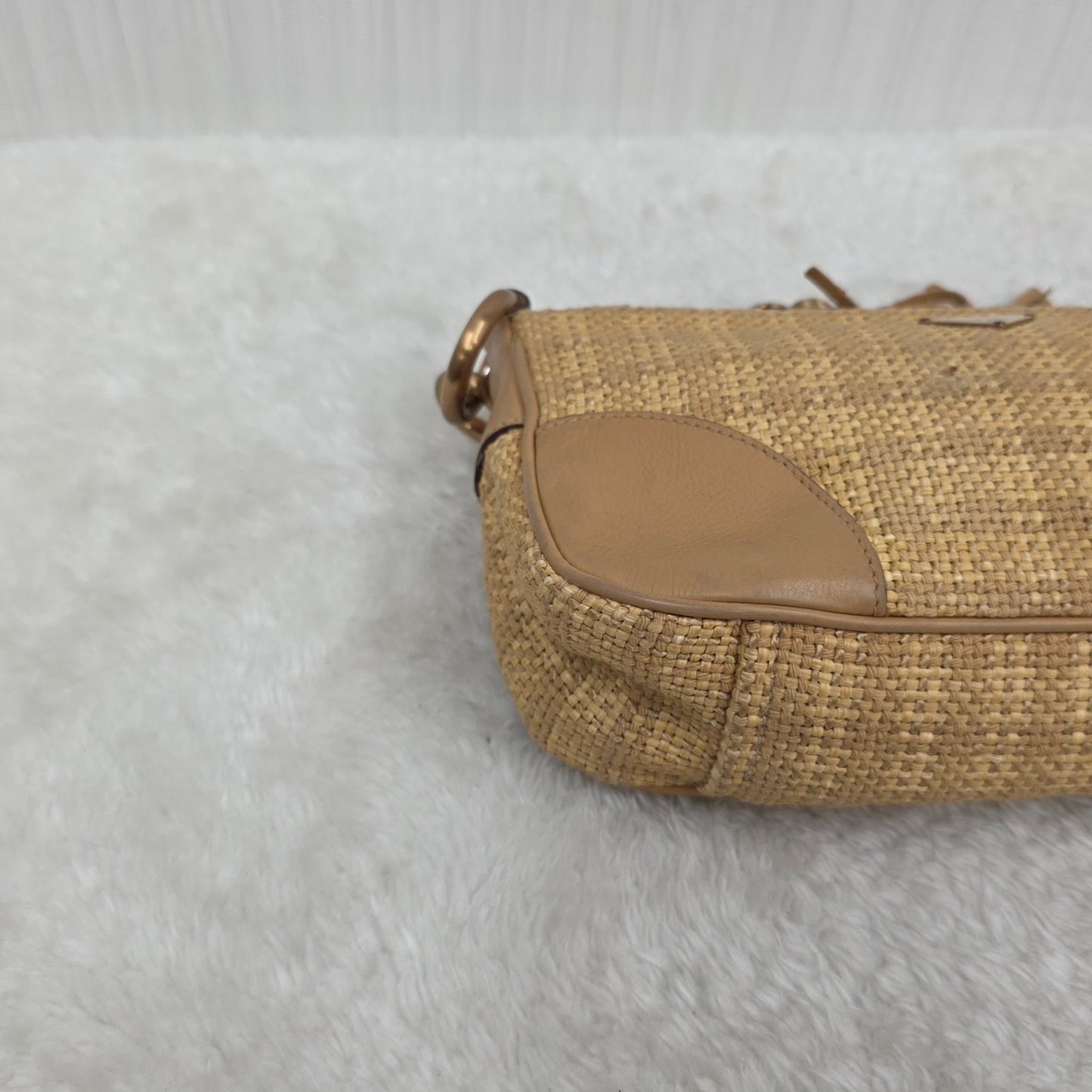 Prada Woven Leather Fringe Bag (Pre-owned)