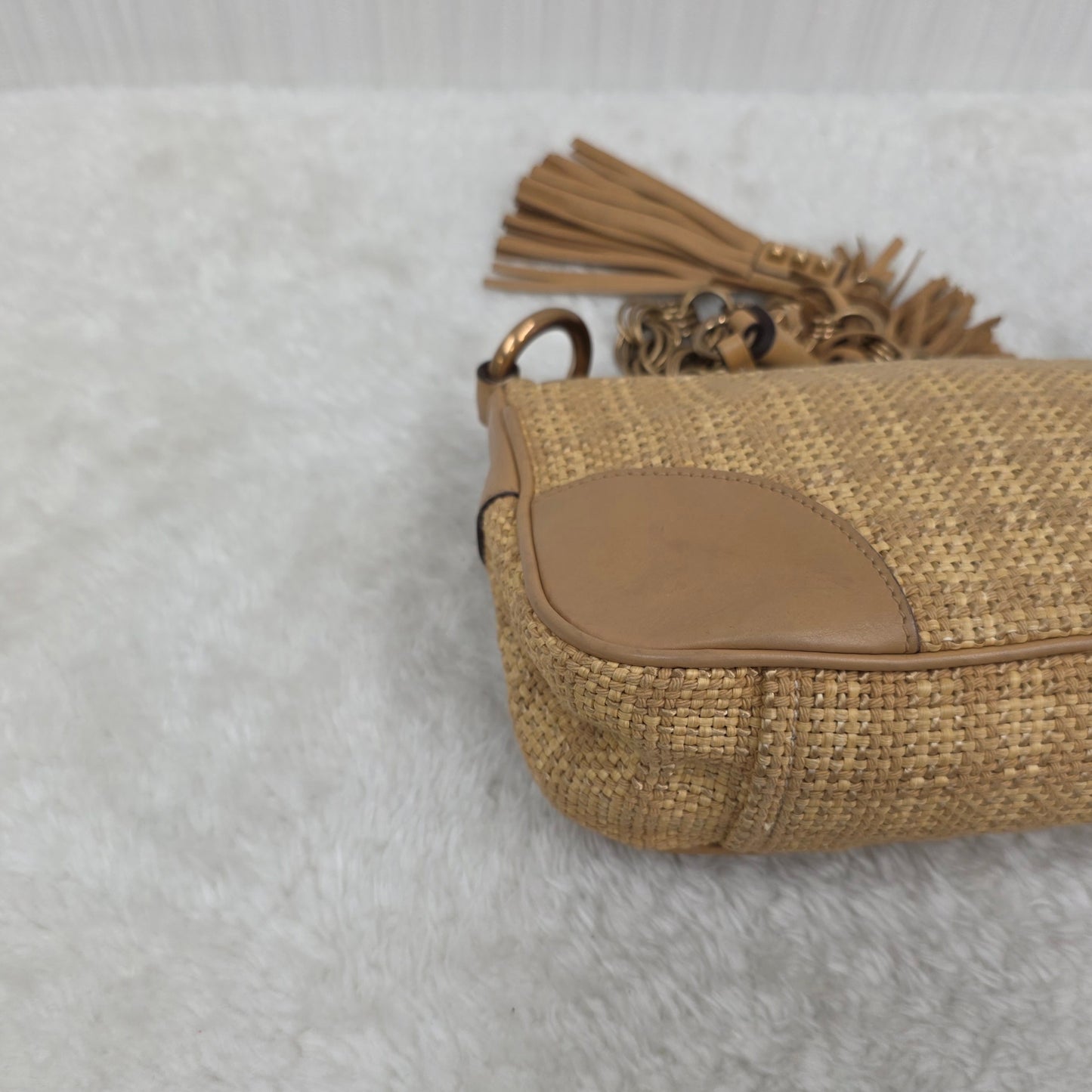 Prada Woven Leather Fringe Bag (Pre-owned)