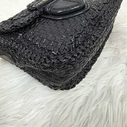 Prada Madras Woven Leather Flap Bag (Pre-owned)