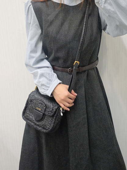 Prada Madras Woven Leather Flap Bag (Pre-owned)