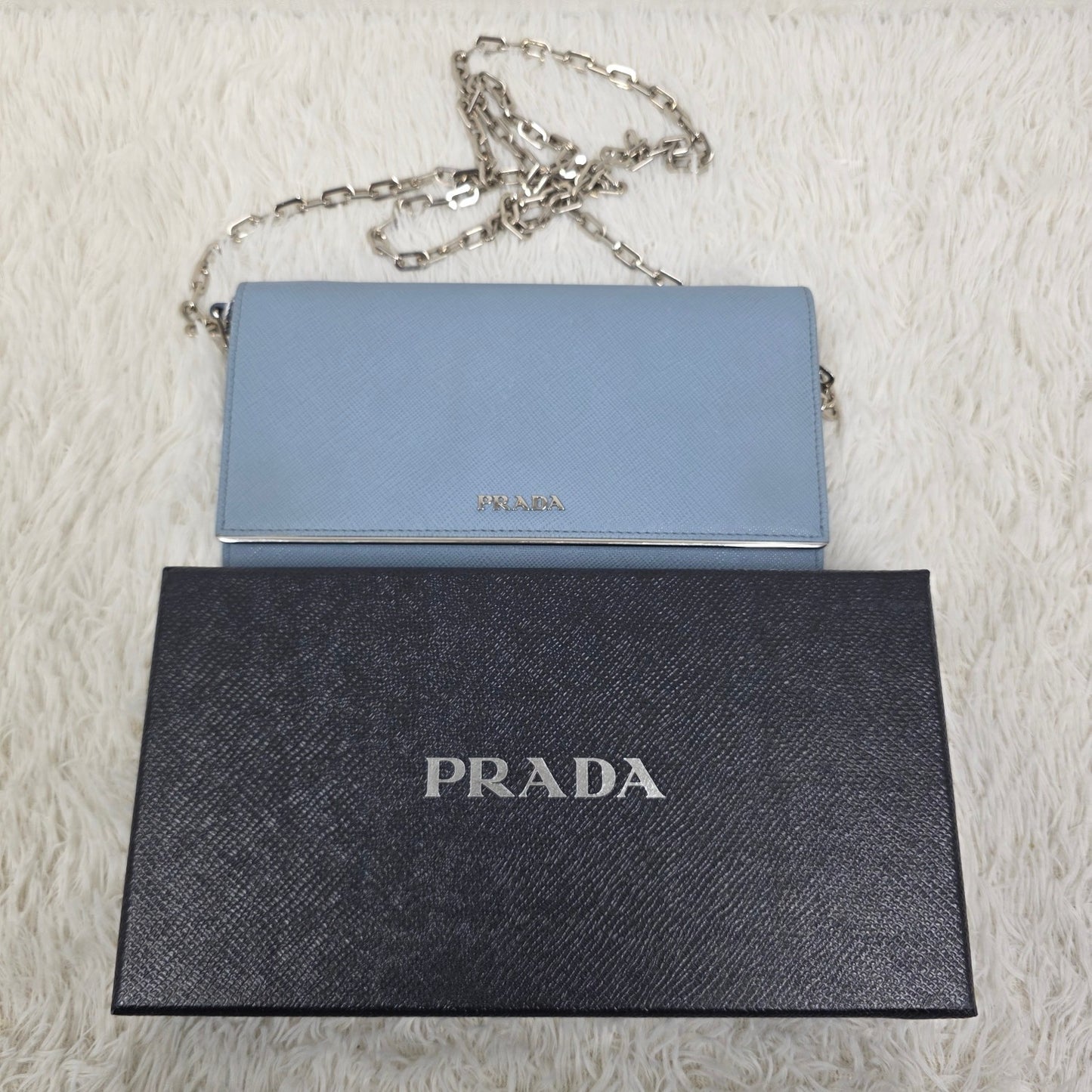 PRADA Saffiano 链条钱包（二手） 