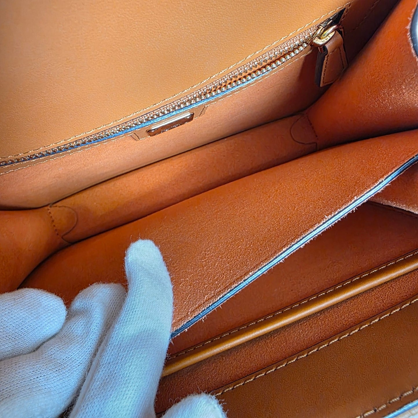 MCM Visetos Cognac Saddle Crossbody Handbag (Pre-Owned)