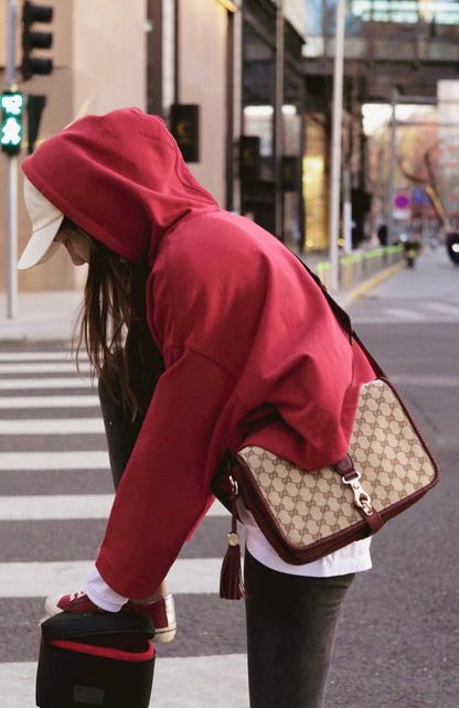 Gucci GG Supreme Canvas Messenger Crossbody Handbag (Pre-Owned)