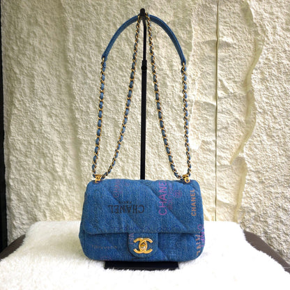 CHANEL Classic Flap Denim Graffiti Shoulder Bag (Pre-Owned)