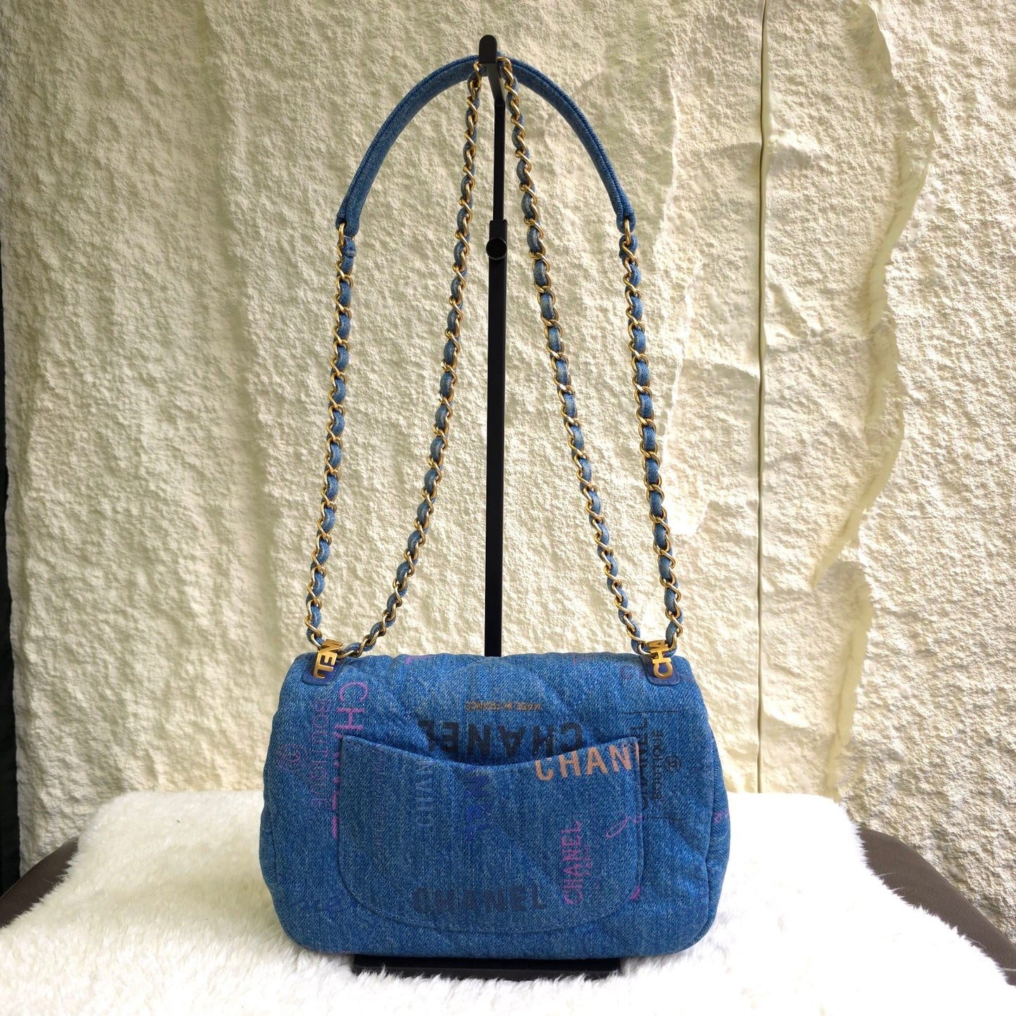CHANEL Classic Flap Denim Graffiti Shoulder Bag (Pre-Owned)
