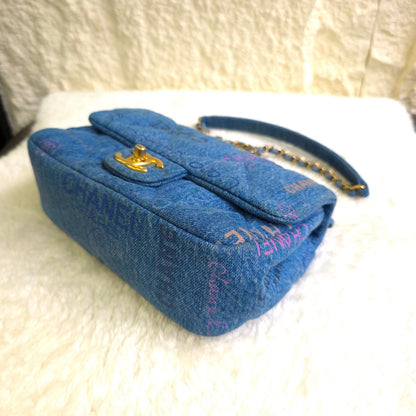 CHANEL Classic Flap Denim Graffiti Shoulder Bag (Pre-Owned)