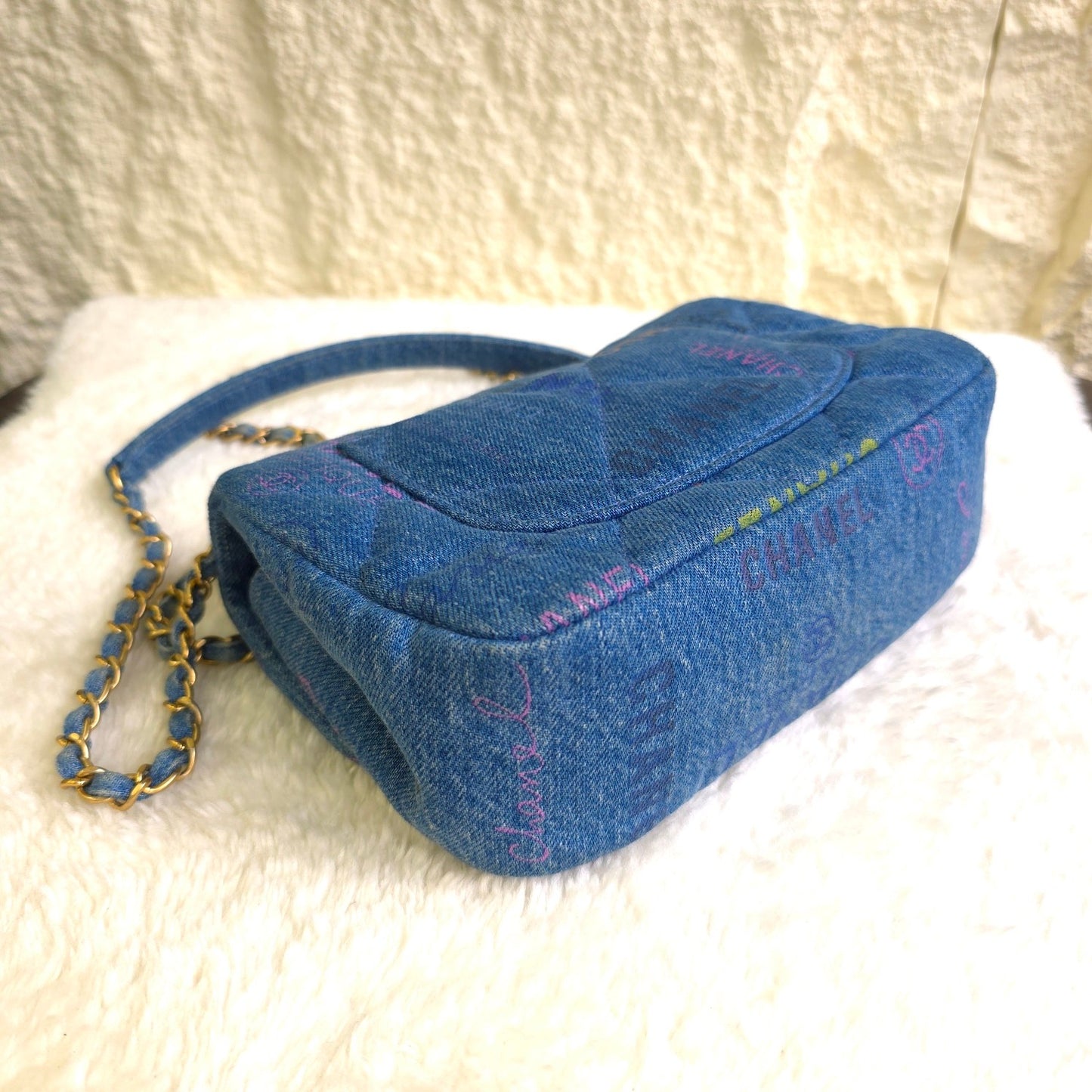 CHANEL Classic Flap Denim Graffiti Shoulder Bag (Pre-Owned)