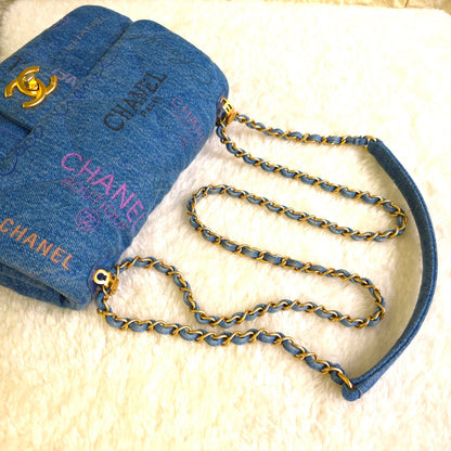 CHANEL Classic Flap Denim Graffiti Shoulder Bag (Pre-Owned)