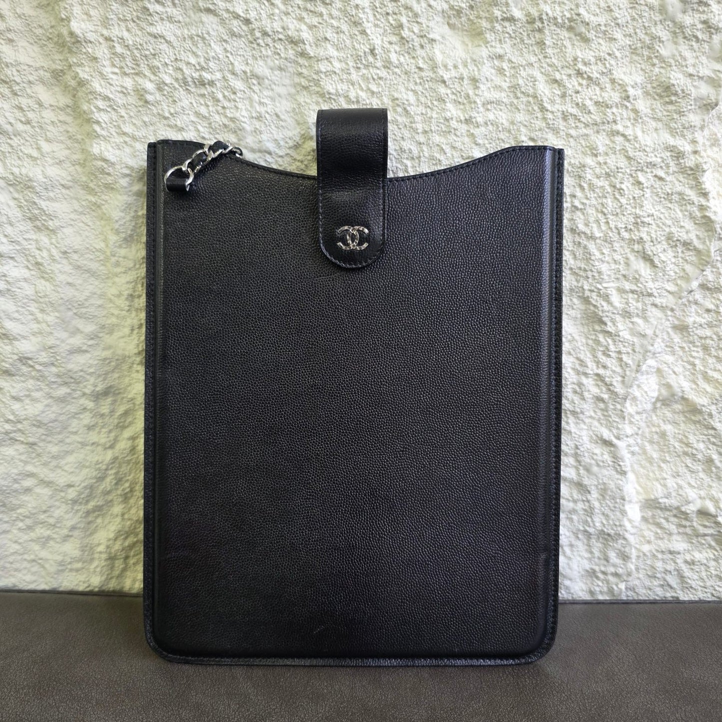 CHANEL Ultra Slim Chain Shoulder Bag Black Caviar Leather (Pre-Owned)