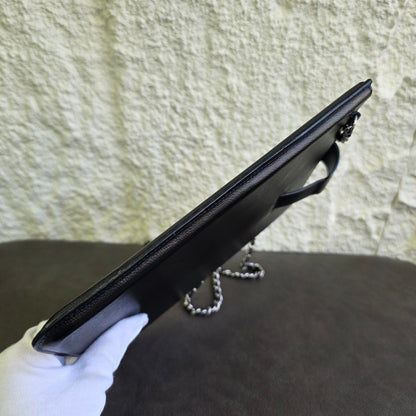 CHANEL Ultra Slim Chain Shoulder Bag Black Caviar Leather (Pre-Owned)