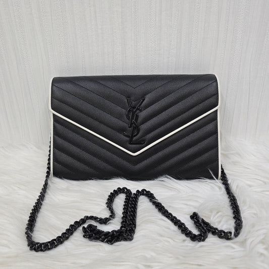 CHANEL Drawstring Bucket Bag Black Leather Chain Shoulder Bag (Pre-Owned)