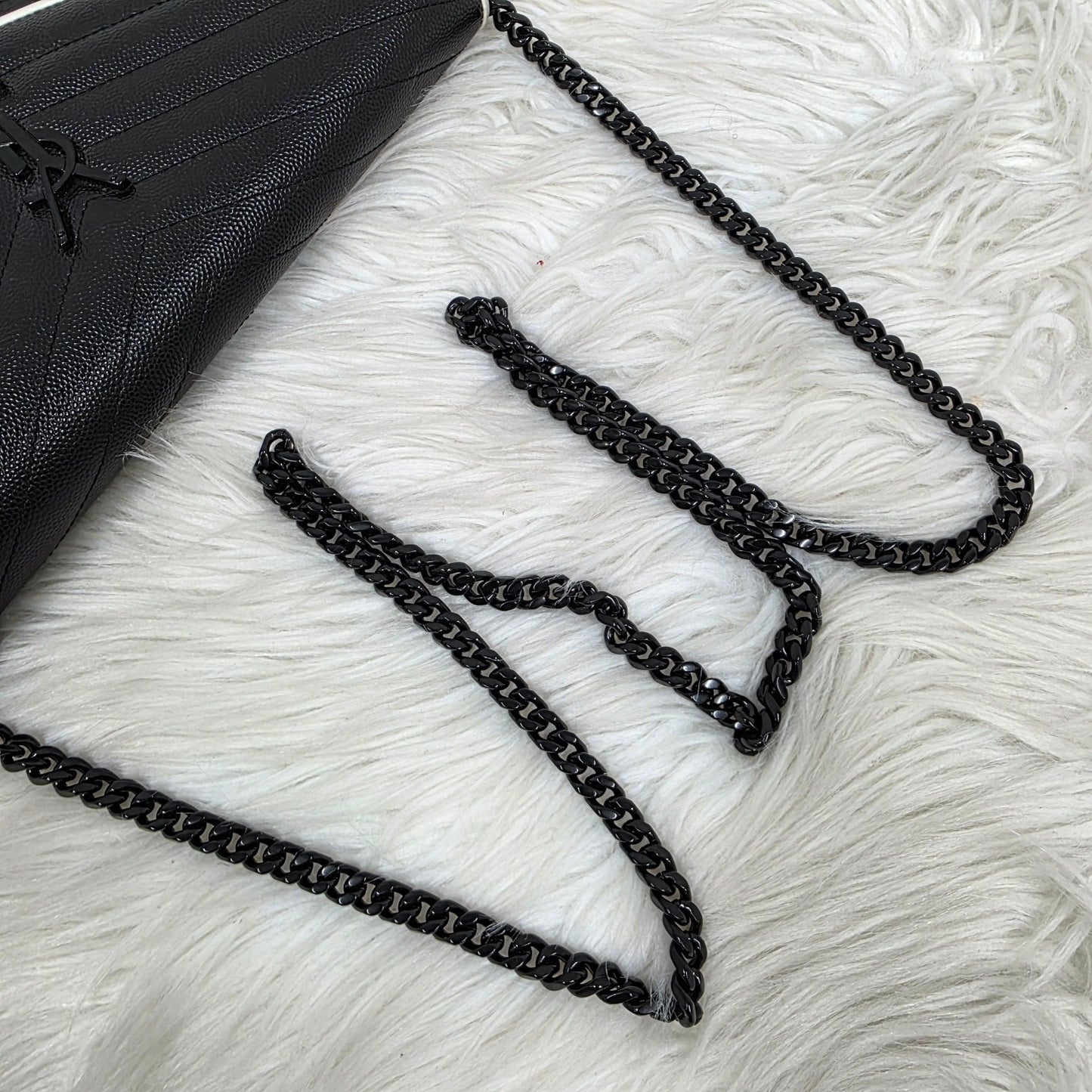 CHANEL Drawstring Bucket Bag Black Leather Chain Shoulder Bag (Pre-Owned)