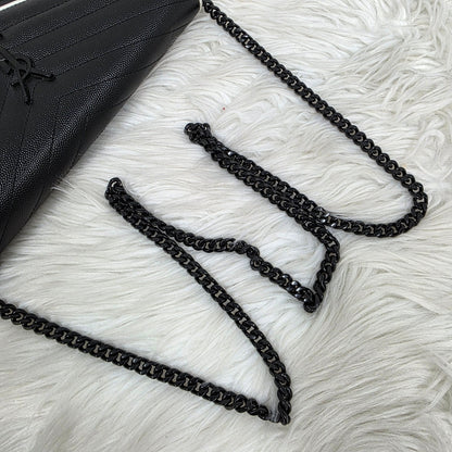 CHANEL Drawstring Bucket Bag Black Leather Chain Shoulder Bag (Pre-Owned)