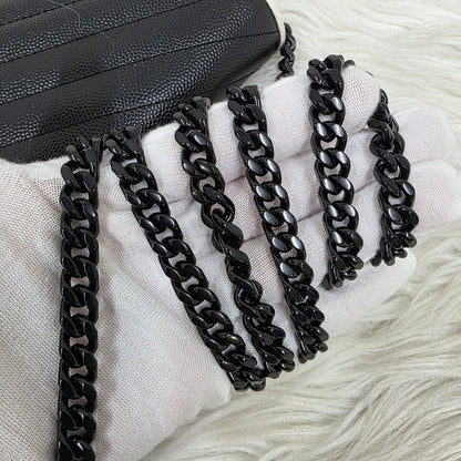CHANEL Drawstring Bucket Bag Black Leather Chain Shoulder Bag (Pre-Owned)