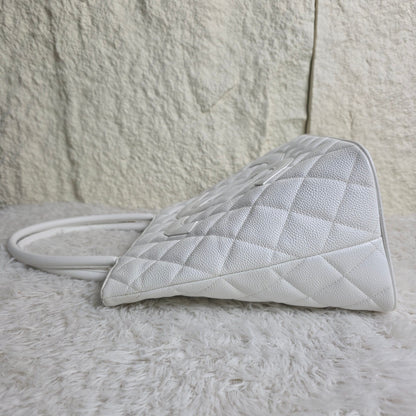 CHANEL Grand Shopping Tote GST Caviar Leather White (Pre-Owned)