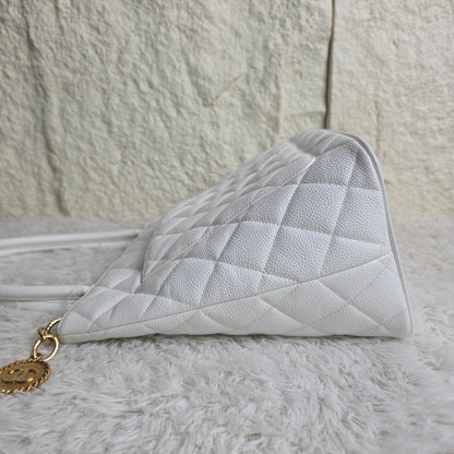 CHANEL Grand Shopping Tote GST Caviar Leather White (Pre-Owned)