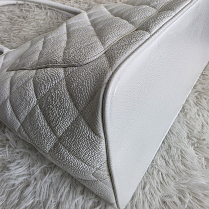 CHANEL Grand Shopping Tote GST Caviar Leather White (Pre-Owned)