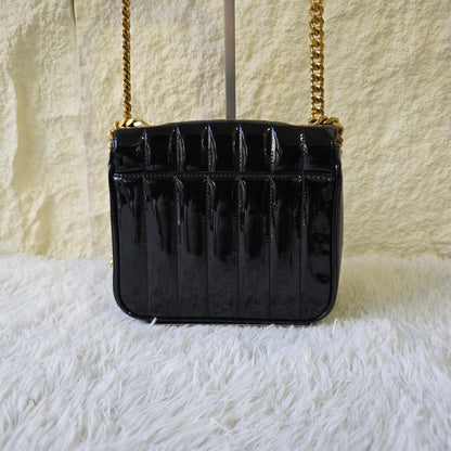 Saint Laurent Vicky Patent Leather Chain Shoulder Bag (Pre-Owned)