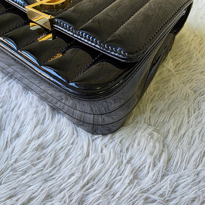 Saint Laurent Vicky Patent Leather Chain Shoulder Bag (Pre-Owned)