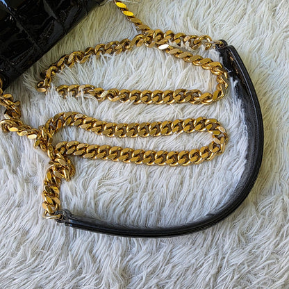 Saint Laurent Vicky Patent Leather Chain Shoulder Bag (Pre-Owned)