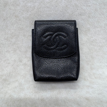 CHANEL Caviar Leather Mini Card Holder Pouch Black (Pre-Owned)