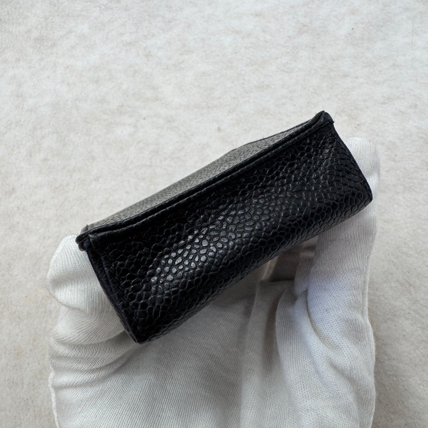 CHANEL Caviar Leather Mini Card Holder Pouch Black (Pre-Owned)