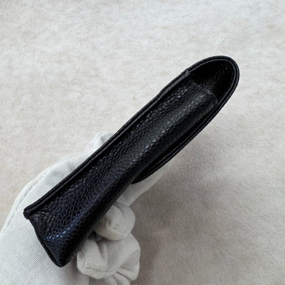CHANEL Caviar Leather Mini Card Holder Pouch Black (Pre-Owned)