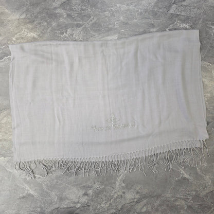 Vivienne Westwood Logo Embellished Light Grey Scarf (Pre-Owned)