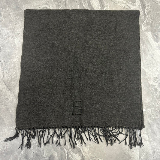Fendi Logo Embroidered Fringe Scarf (Pre-Owned)