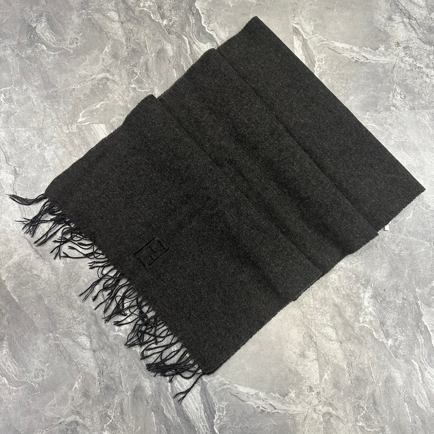 Fendi Logo Embroidered Fringe Scarf (Pre-Owned)