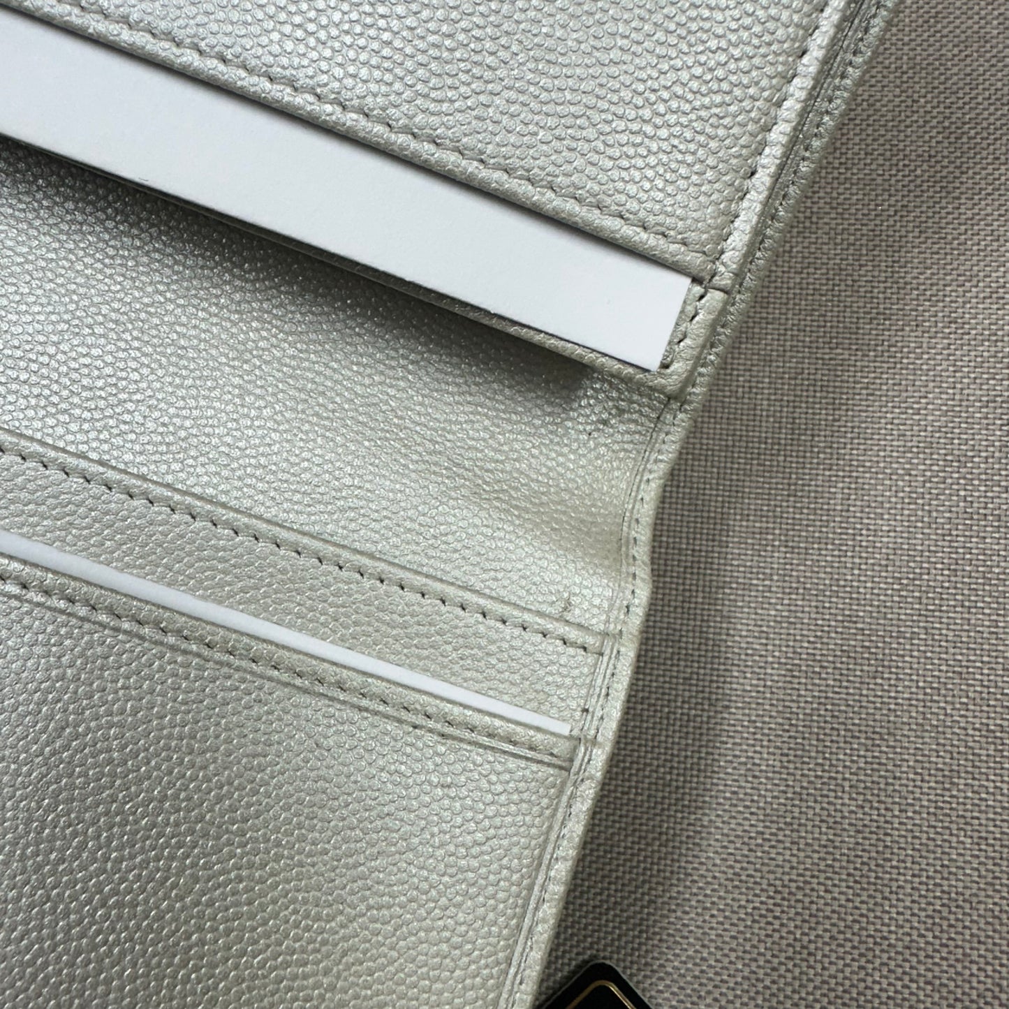 CHANEL Long Wallet Caviar Leather Silver Hardware (Pre-Owned)