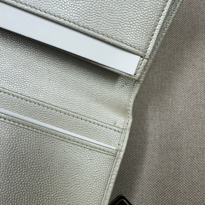 CHANEL Long Wallet Caviar Leather Silver Hardware (Pre-Owned)