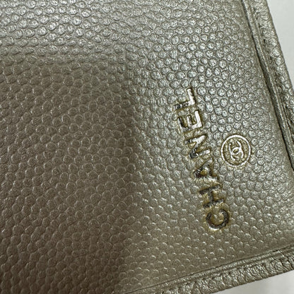 CHANEL Long Wallet Caviar Leather Silver Hardware (Pre-Owned)