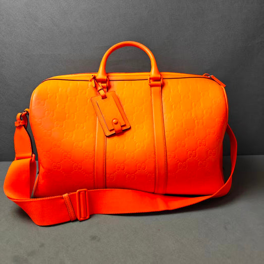 GUCCI Embossed GG Leather Travel Bag (Pre-Owned)