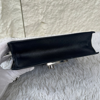 PRADA Saffiano Leather Chain Shoulder Bag (Pre-Owned)