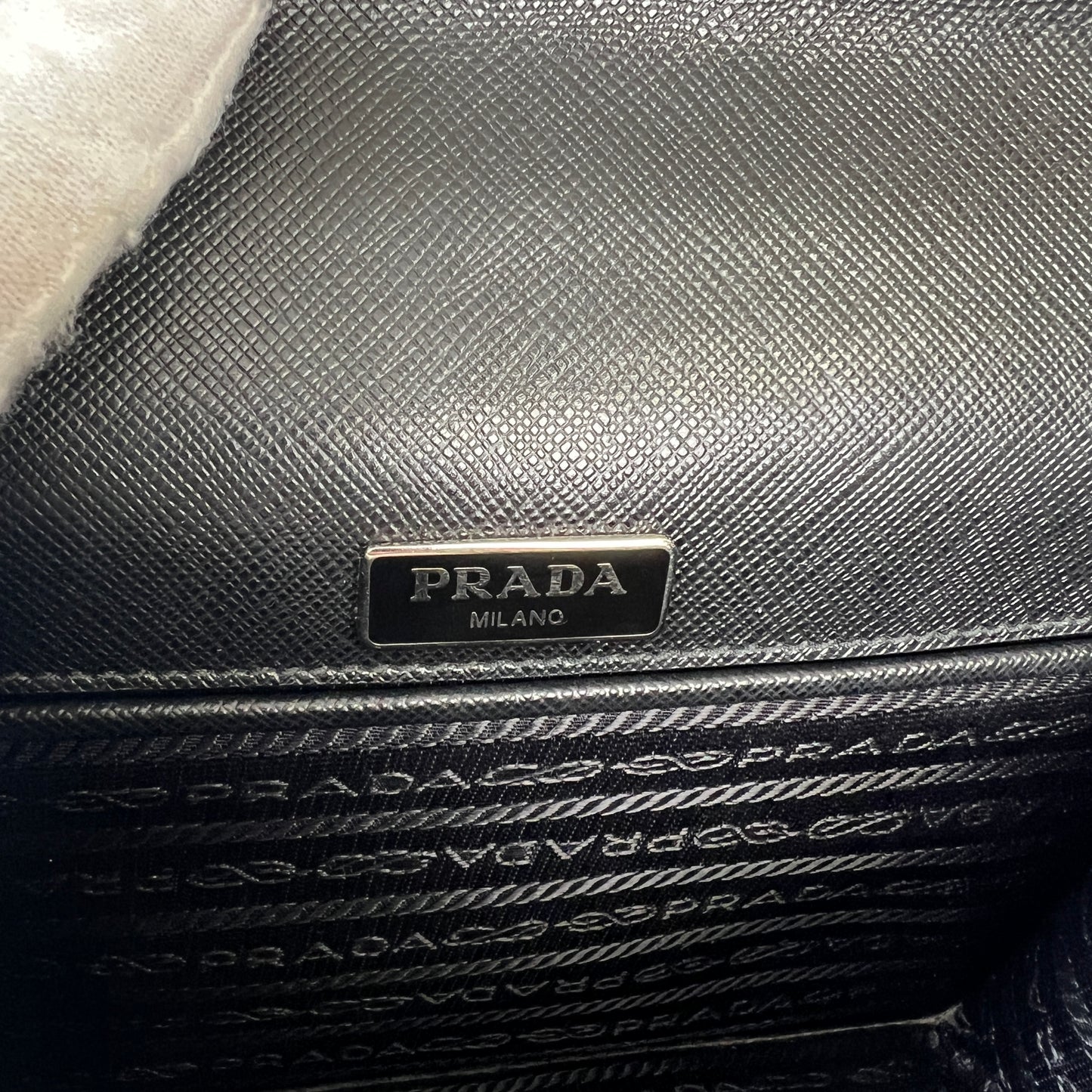 PRADA Saffiano Leather Chain Shoulder Bag (Pre-Owned)