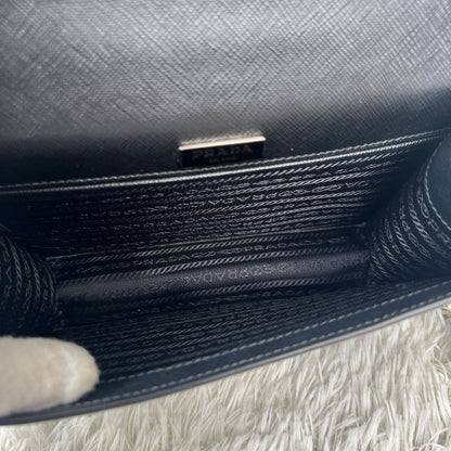 PRADA Saffiano Leather Chain Shoulder Bag (Pre-Owned)