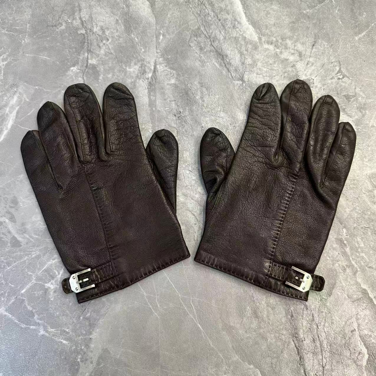 Hermès Kelly Buckle Leather Gloves (Pre-owned)