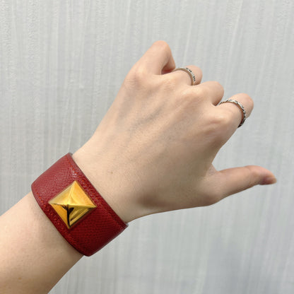 Hermès Wide Leather Bracelet (Pre-Owned)