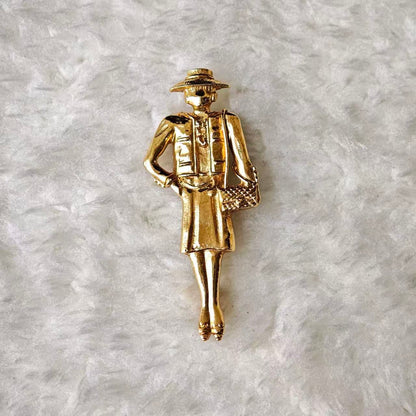 CHANEL Vintage Gabrielle Figure Brooch (Pre-Owned)